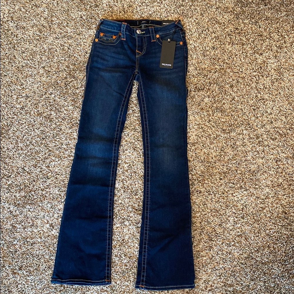 True Religion Blue Flare Wide Leg Jeans